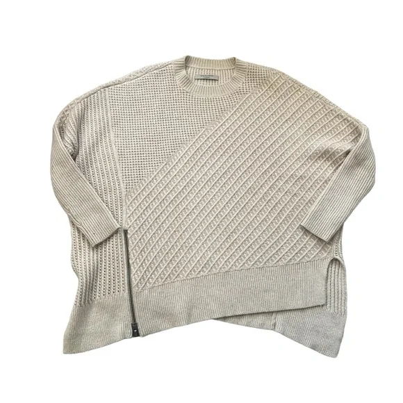 All Saints Chunky Asymmetrical Cable Knit Texture Block Sweater Sz XS - Picture 8 of 13